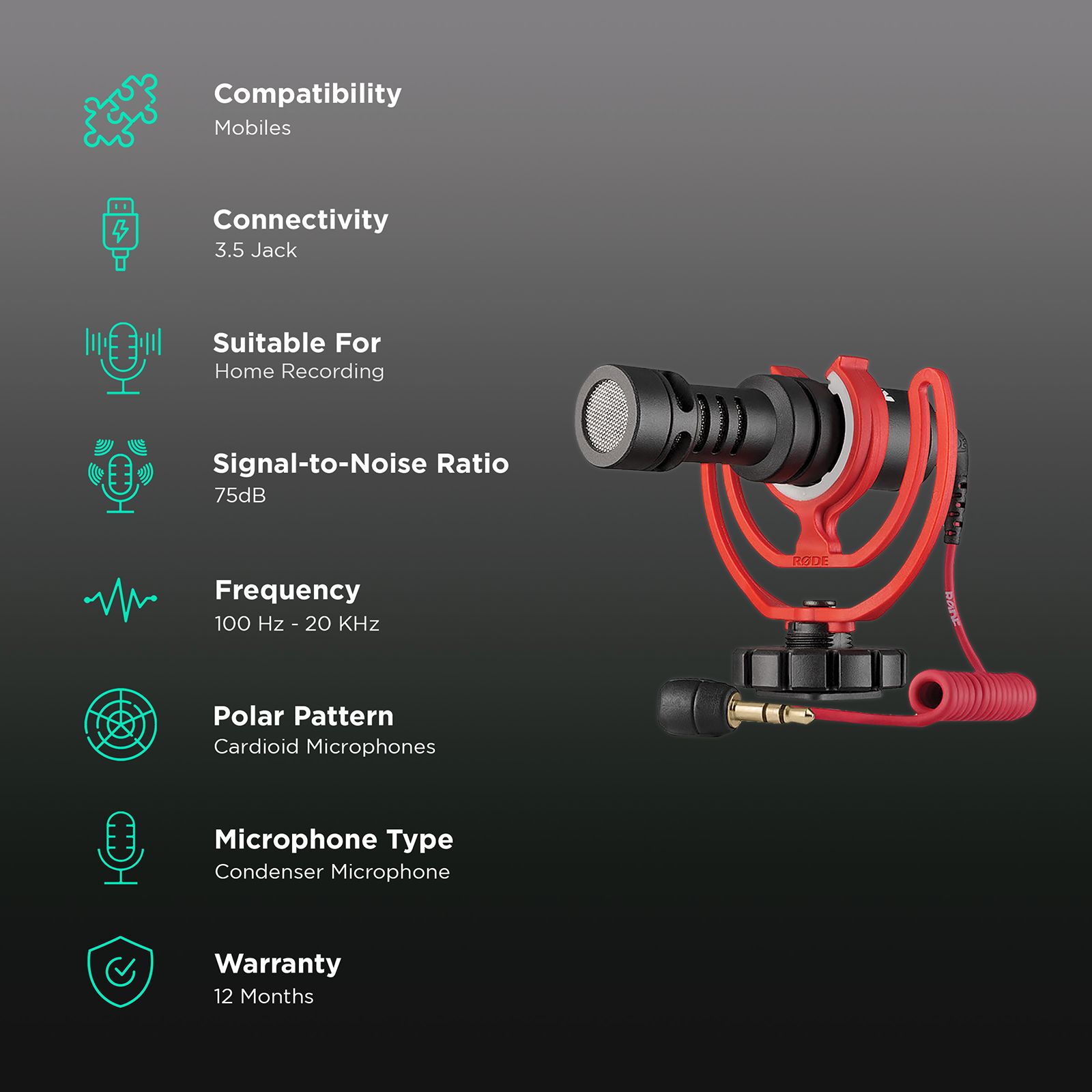Buy RODE VideoMicro 3.5 Jack Wired Microphone with Crisp & Clear Audio